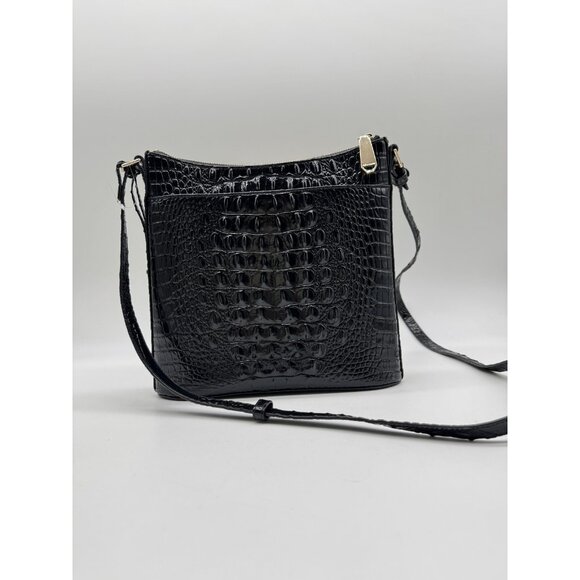 BRAHMIN Katie croc embossed leather small crossbody bag - Black Melbourne - Picture 6 of 13